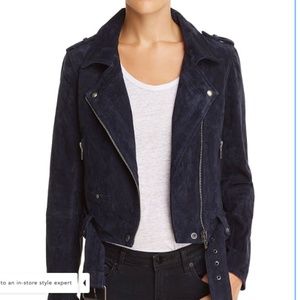 NWOT BlankNYC Navy Suede Jacket, Sz Small